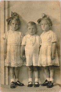 Rose and siblings in weeding dress